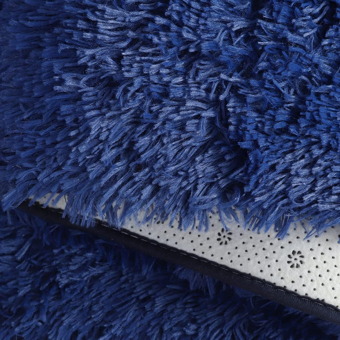 QUINZI Tappeto per soggiorno e camera da letto, morbido e morbido, antiscivolo, lavabile, (blu scuro, 120 x 180 cm)