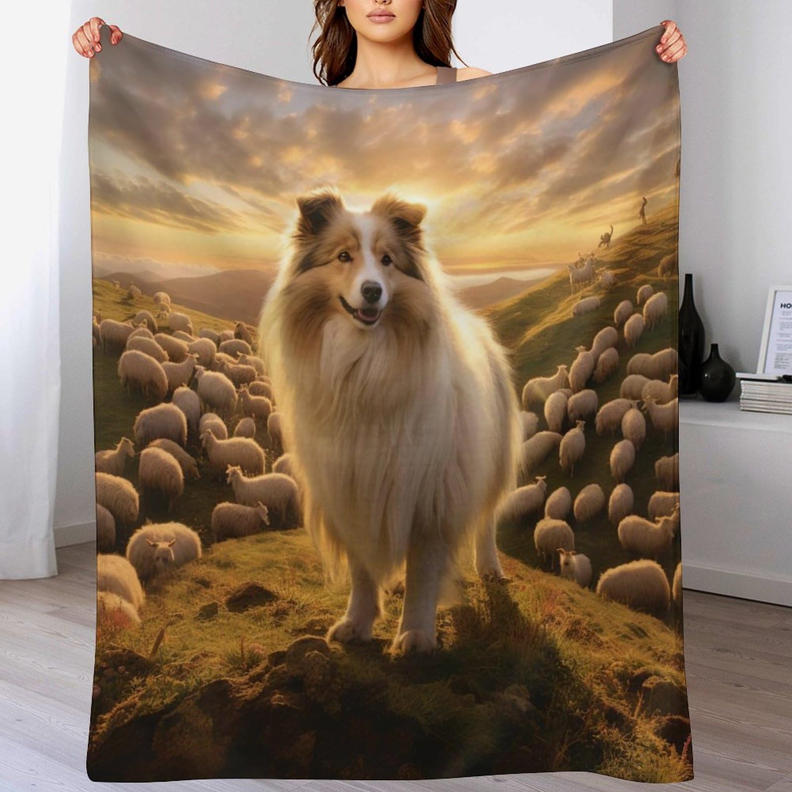 Couverture moelleuse motif chien pour apporter de la tendresse et du réconfort