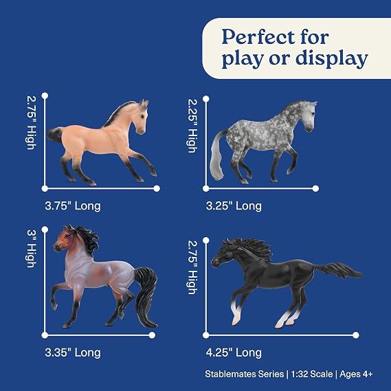 Breyer Horses Stablemates Poetry in Motion | 4 Horse Set | Horse Toy | Horse Figurines | 3.75 x 2.5 | 1:32 Scale | Model #6935
