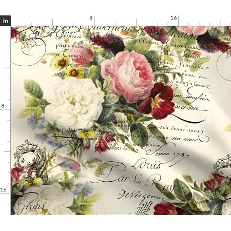 Vintage Rose Cotton Fabric by The Yard : Arts, Crafts & Sewing