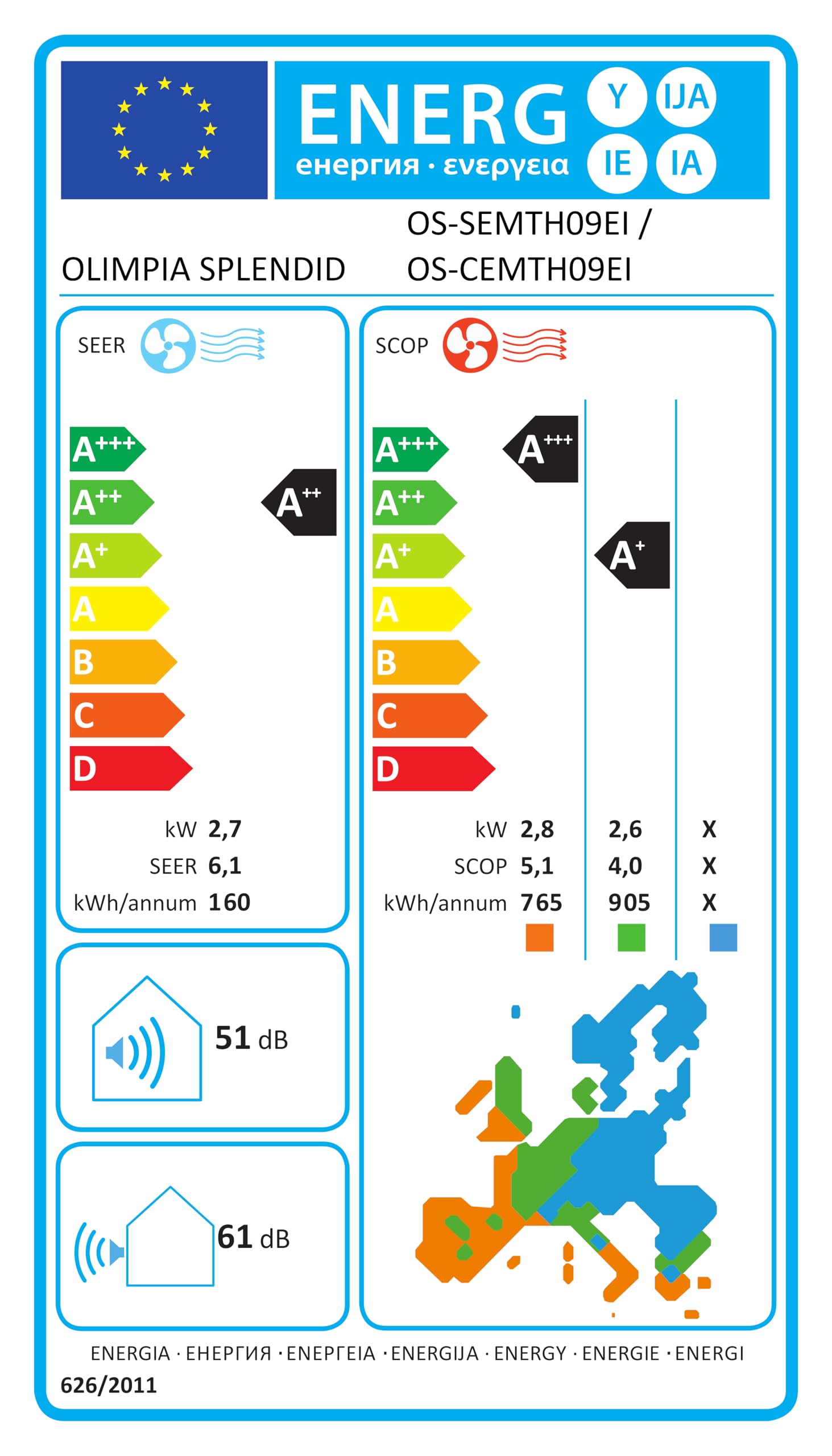 Olimpia Splendid Mystral S1 E 9 Climatizzatore 9.000 btu/h, Monosplit inverter, Gas R32, Classe A++/A+, Funzione raffrescamento, riscaldamento, deumidificazion e ventilazione, Wi-Fi integrato