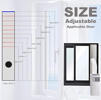 Window Seal Kit Silver for Portable Air Conditioner - 30% Sunshade Heat Insulation Universal- Window Vent Seal Kit for AC and Tumble Dryer - 100% Sealing Waterproof Adjustable L