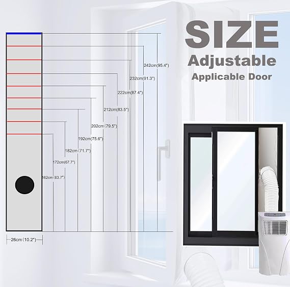 Window Seal Kit Silver for Portable Air Conditioner - 30% Sunshade Heat Insulation Universal- Window Vent Seal Kit for AC and Tumble Dryer - 100% Sealing Waterproof Adjustable L