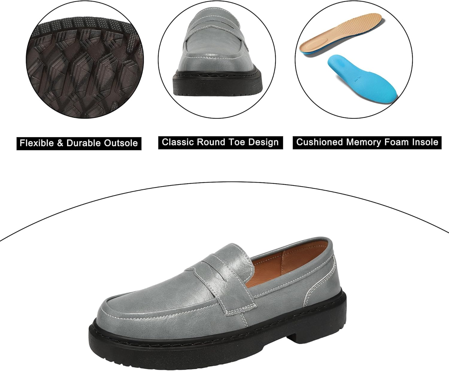 BEAUSEEN Women's Penny Loafers Slip On Comfortable & Lightweight Driving Moccasins Casual Office Work Flats Cute Business Dress Shoes - Image 6