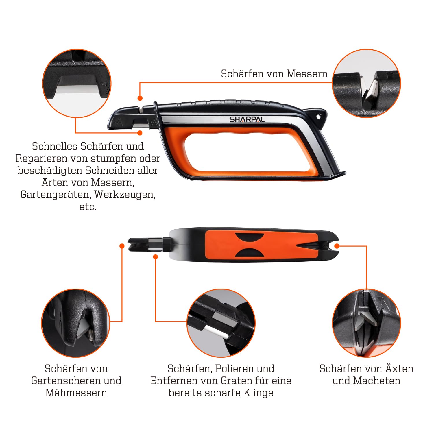 SHARPAL 103N Axt & Messerschärfer, schärfer für Rasenmäher, Gartenscheren, Äxt, heckenschere, Astscheren, Outdoor & Küchenmessern, Gartengeräteschärfer | Rasenmäherklinge, Axt, Beil, Machete, Gartenschere, Heckenschere, Gartenschärfwerkzeug, Geschenke für
