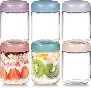 5oz Glass Jars With Airtight Lids - 6 Pack Kitchen Storage Containers For Food And Pantry Organization