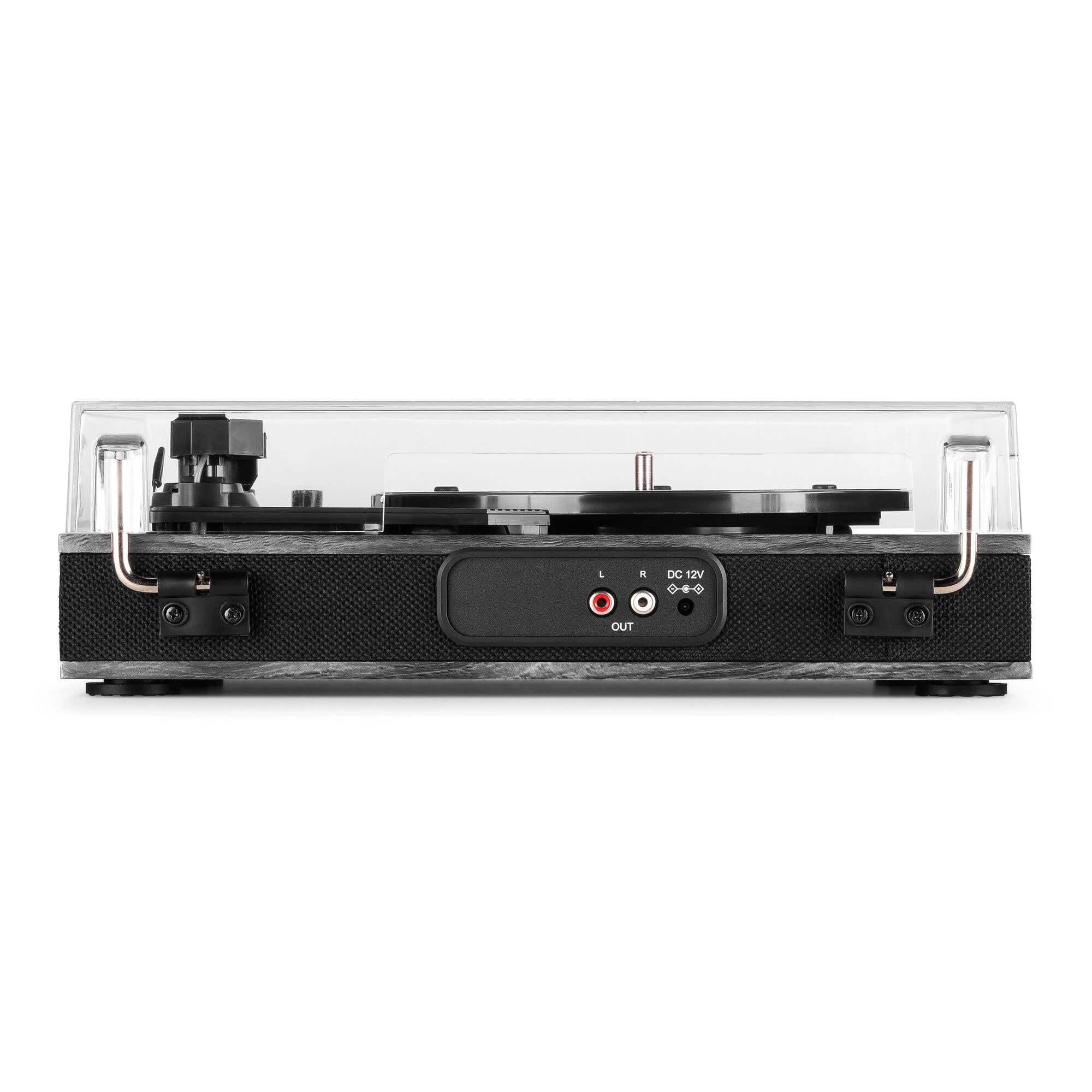 Audizio Tupelo - Giradischi con altoparlante e Bluetooth, set giradischi con amplificatore, 3 velocità (33/45/78 giri/min), lettore in vinile da 120 Watt con 2 altoparlanti stereo, gramofono, nero