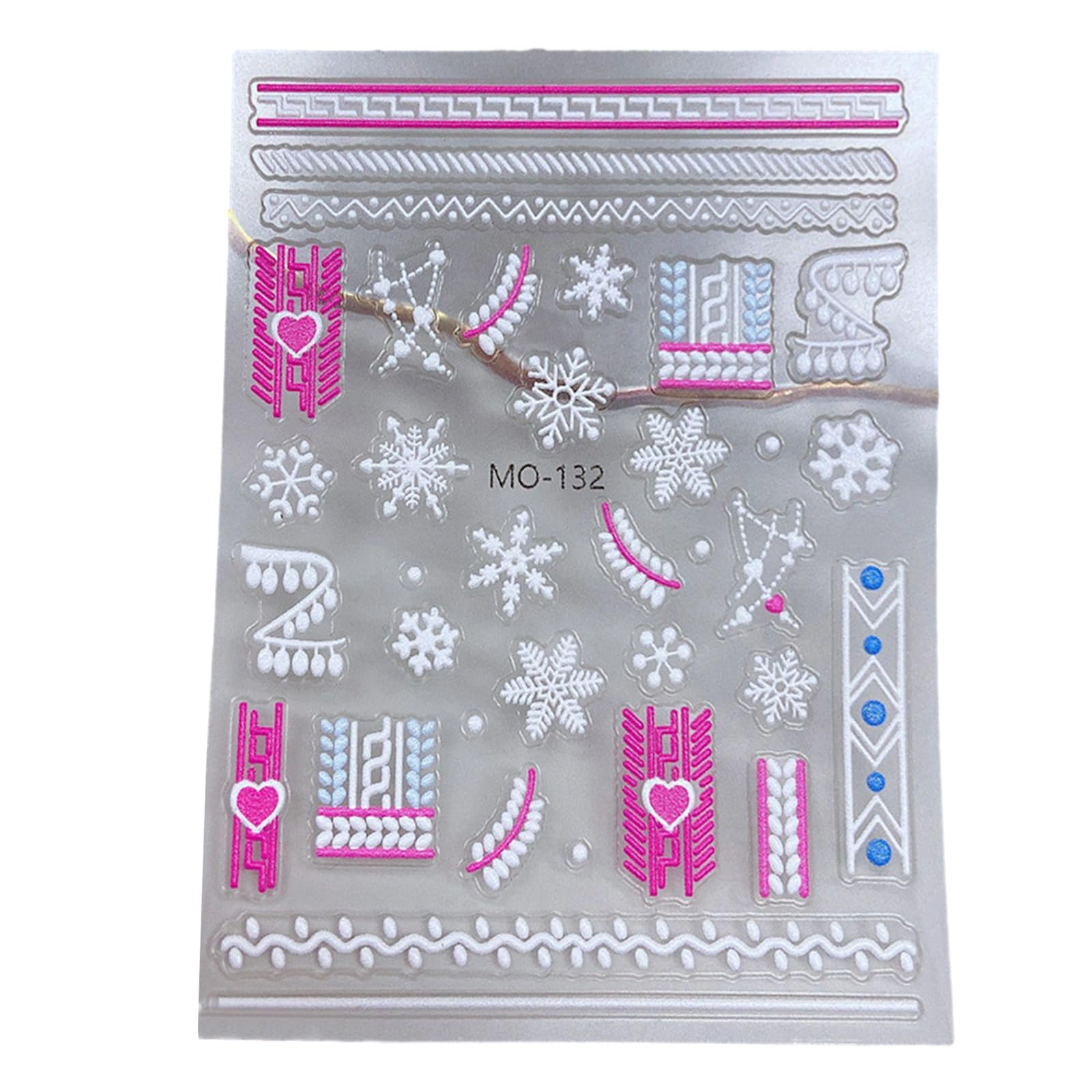 Nail Art Stickers 5D Stereoscopic Decals Christmas Snowflakes Tree Exquisite Embossed Design Winter Sticker Art Stickers for Designs Christmas Holidays