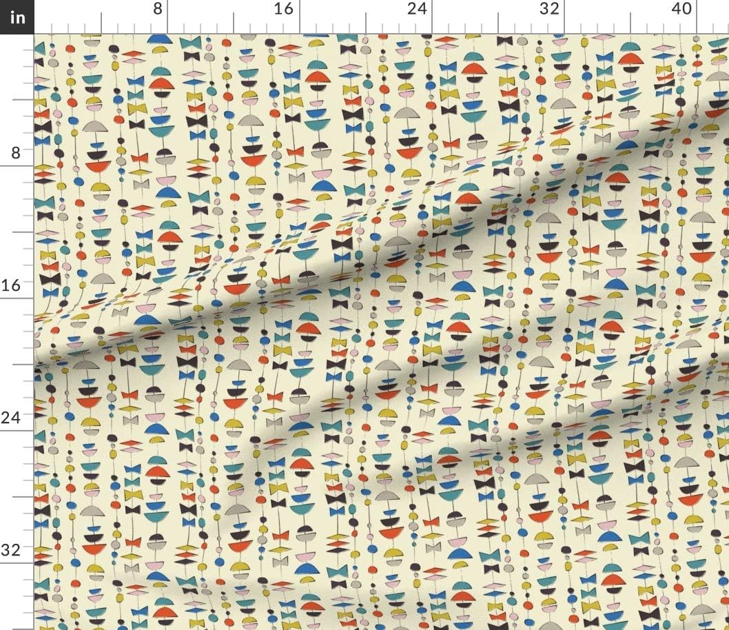 Spoonflower Fabric - Mod Beads 1950S Atomic 1960S Retro Modern Geometric Mid Century Printed on Petal Signature Cotton Fabric by The Yard - Sewing Quilting Apparel Crafts Decor