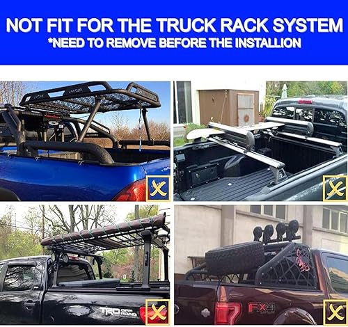 Miniatura 8 de INEXRUD Cubierta de plástico de fibra de vidrio rígida triple plegable de 4 pies 6 pulgadas  54 pulgadas compatible con Ford Maverick Tonneau 2 2023