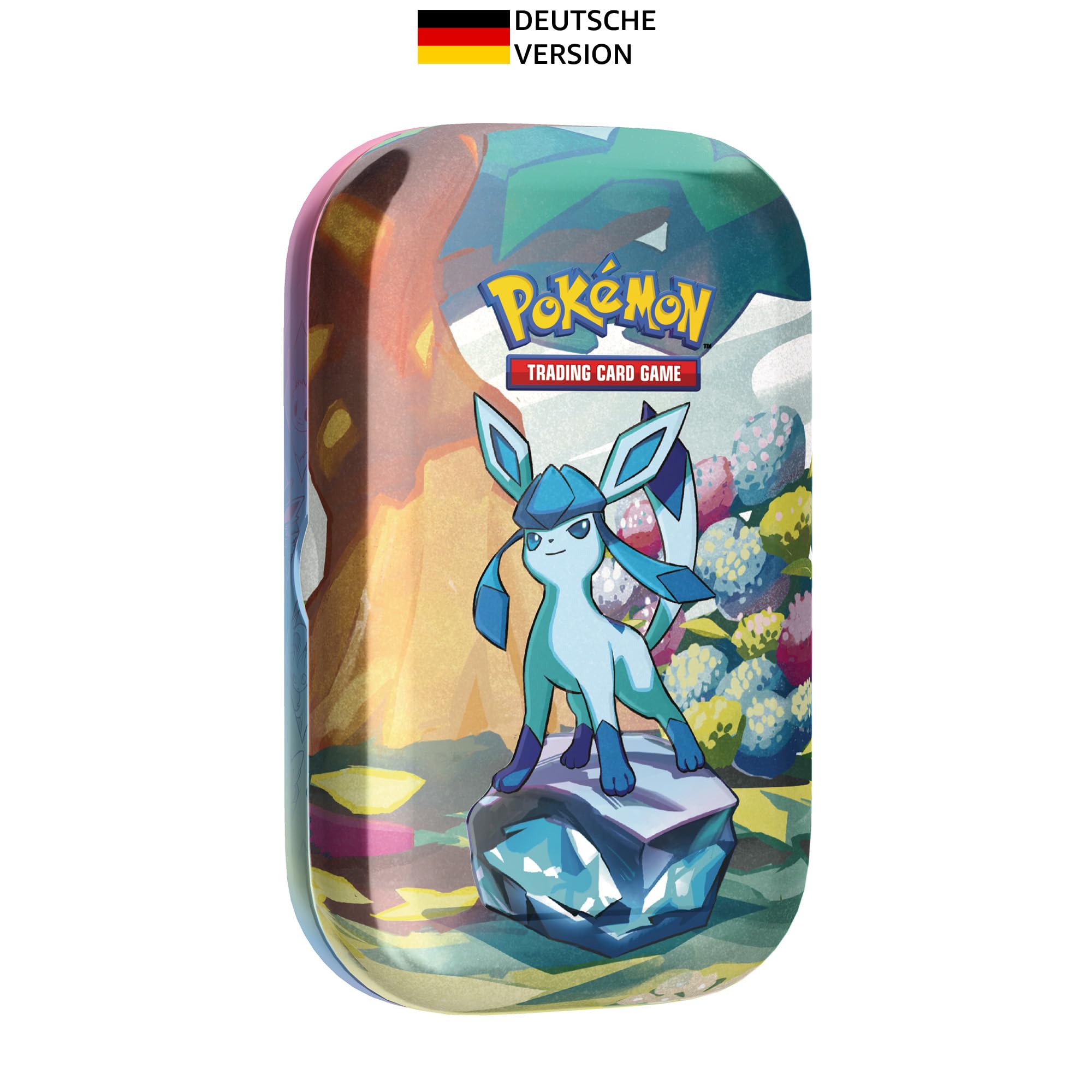 Pokémon - Gra karciana kolekcjonerska: Mini-Tin-Box Karmazyna i purpur – Pryzmatyczne zmiany: Glaziola (2 boosterpacks i 1 moneta)
