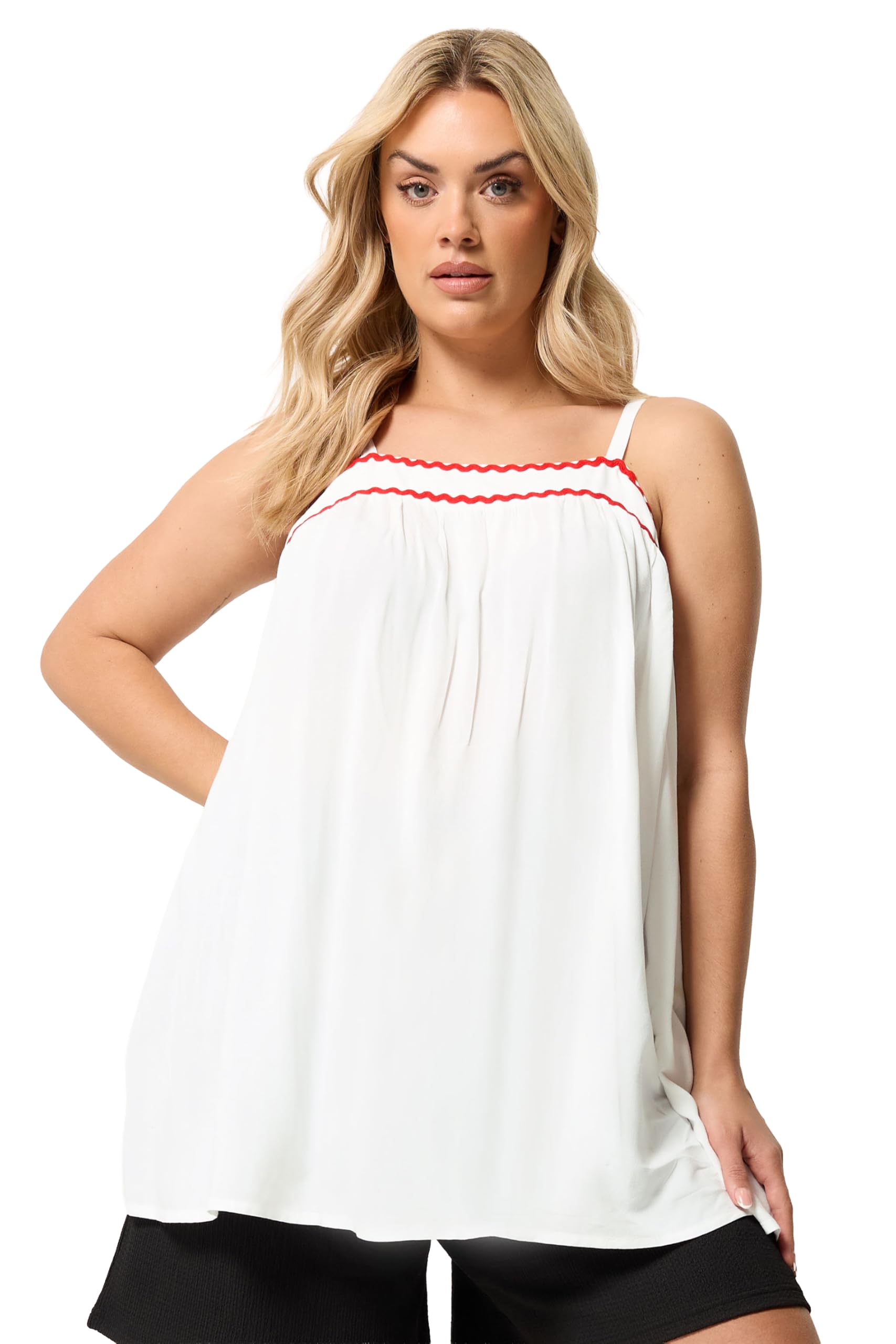 Yours Women's Cami Swing Vest Top in White | Size: 22-24