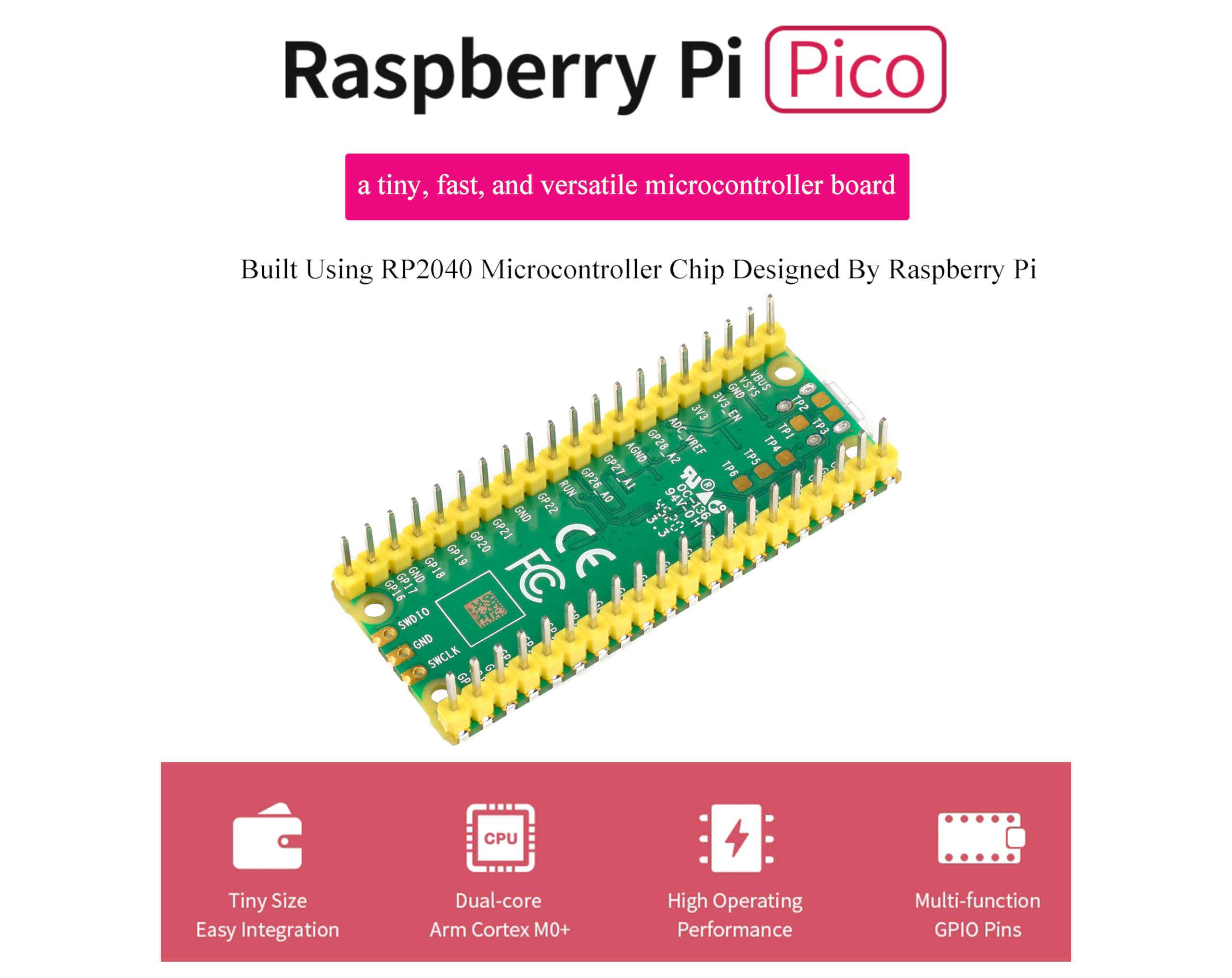 ぴこ Amazon.com: Pi Pico Microcontroller Development Board with Pre