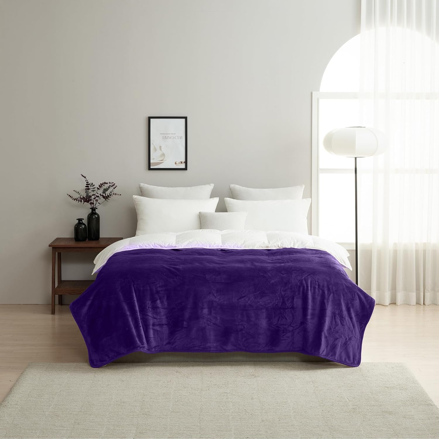 Waterproof Blanket for Bed, Water Proof Blanket for Bed, Sofa & Couch, Leakproof, Double-Sided Soft & Washable (Purple, 60"x80")