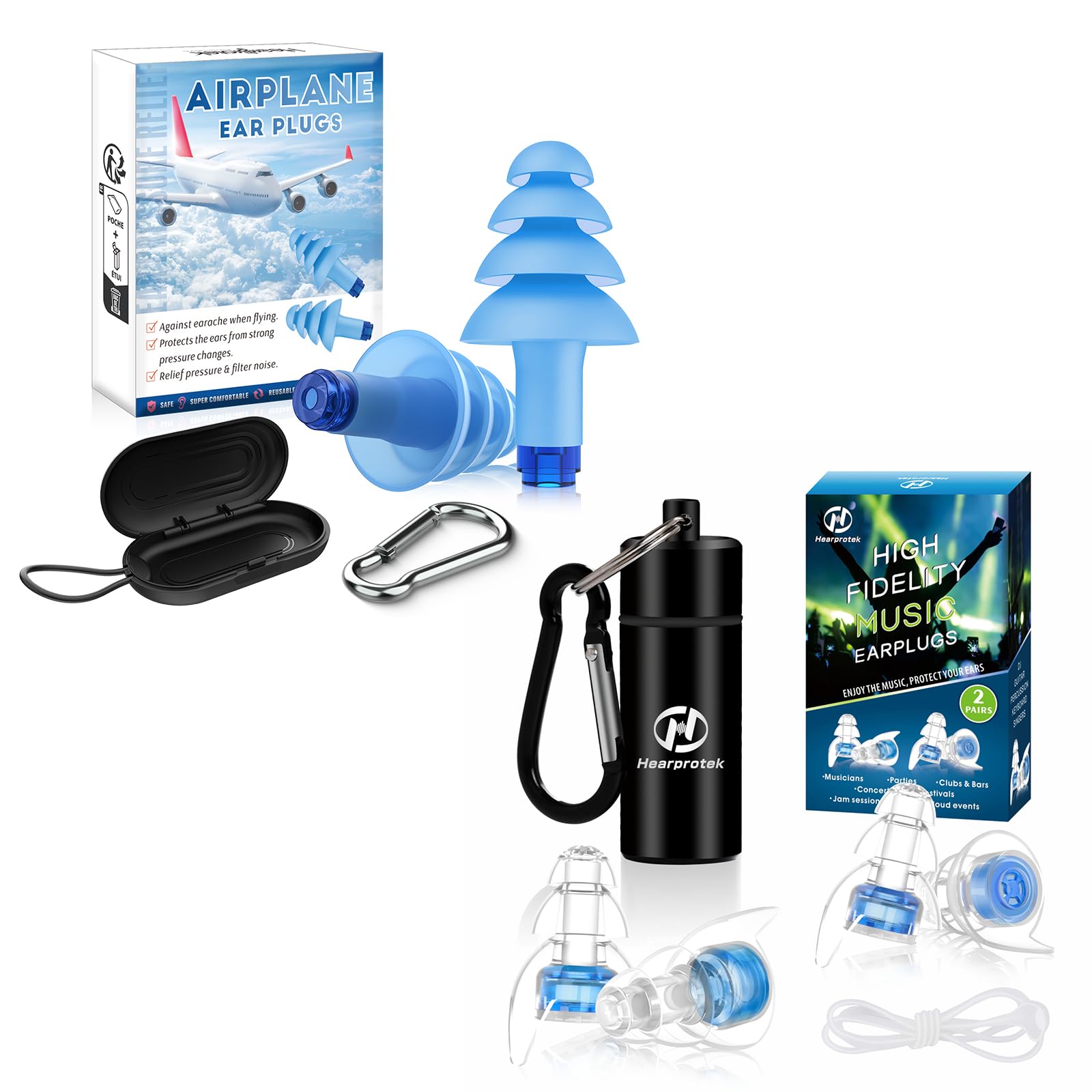 Hearprotek High Fidelity Concert Ear Plugs, Ear Pressure Relief Earplugs