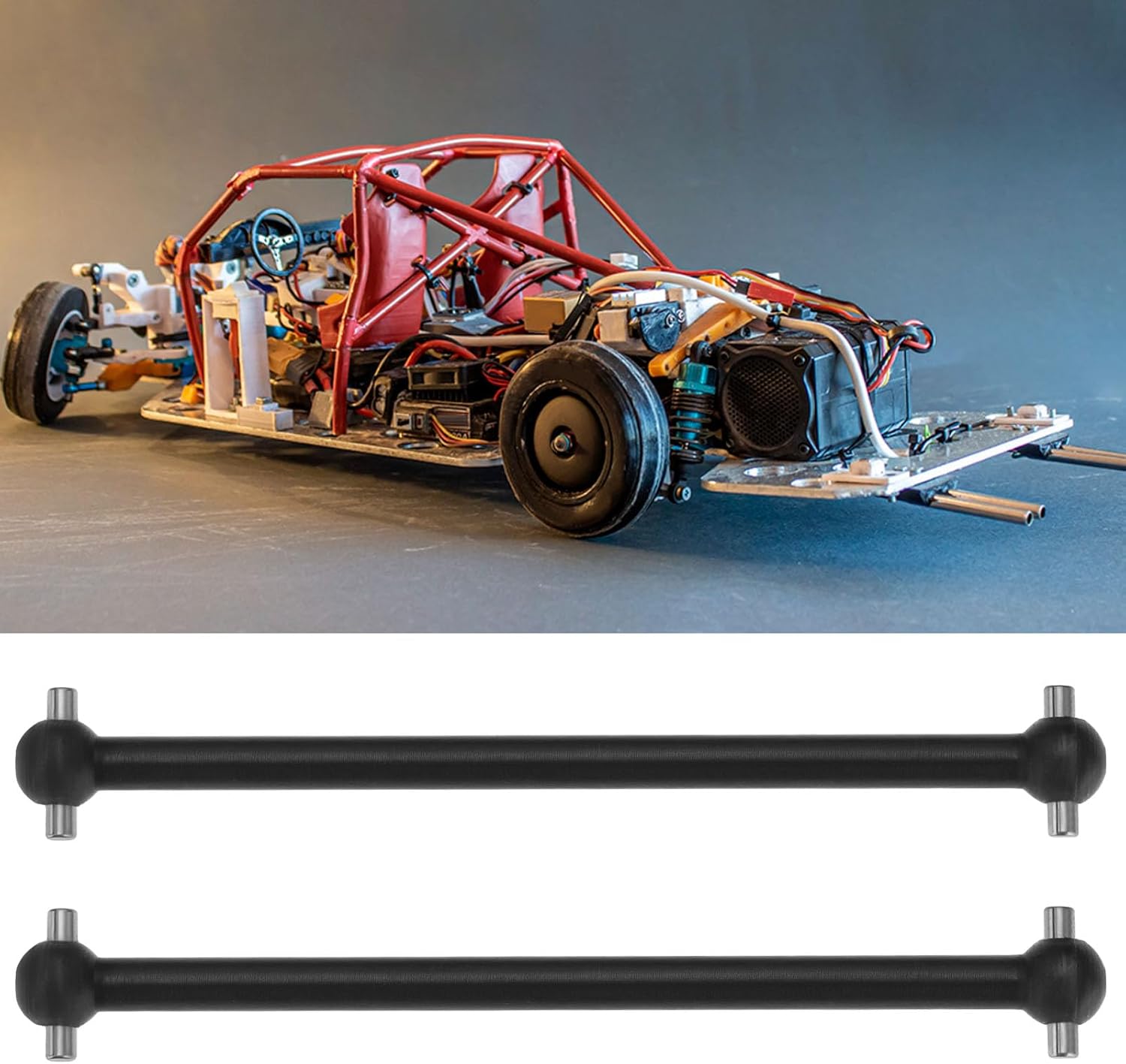 4pcs RC Car Drive Shafts 70mm/64mm Dog Bone Drive Shaft Centre Drive Joint Accessory Suitable for Common 1:6 1:8 1:10 1:12 RC Car Models