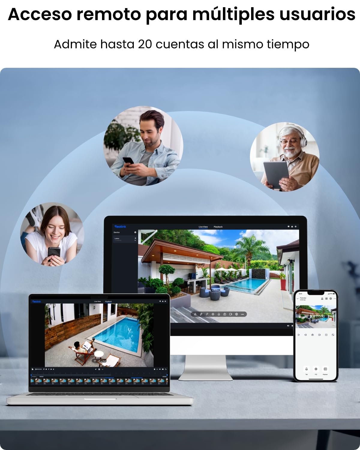 Reolink Lumus, Cámara de Seguridad Exterior 2K 4MP, Reflectores, Wi-Fi Banda Dual 2,4/5GHz, Enchufable, Detección de Movimiento con Alertas, Comunicación Bidireccional, Almacenamiento Local | Cámara WiFi Exterior, WiFi 2,4/5GHz, Detección Personas/Vehícul