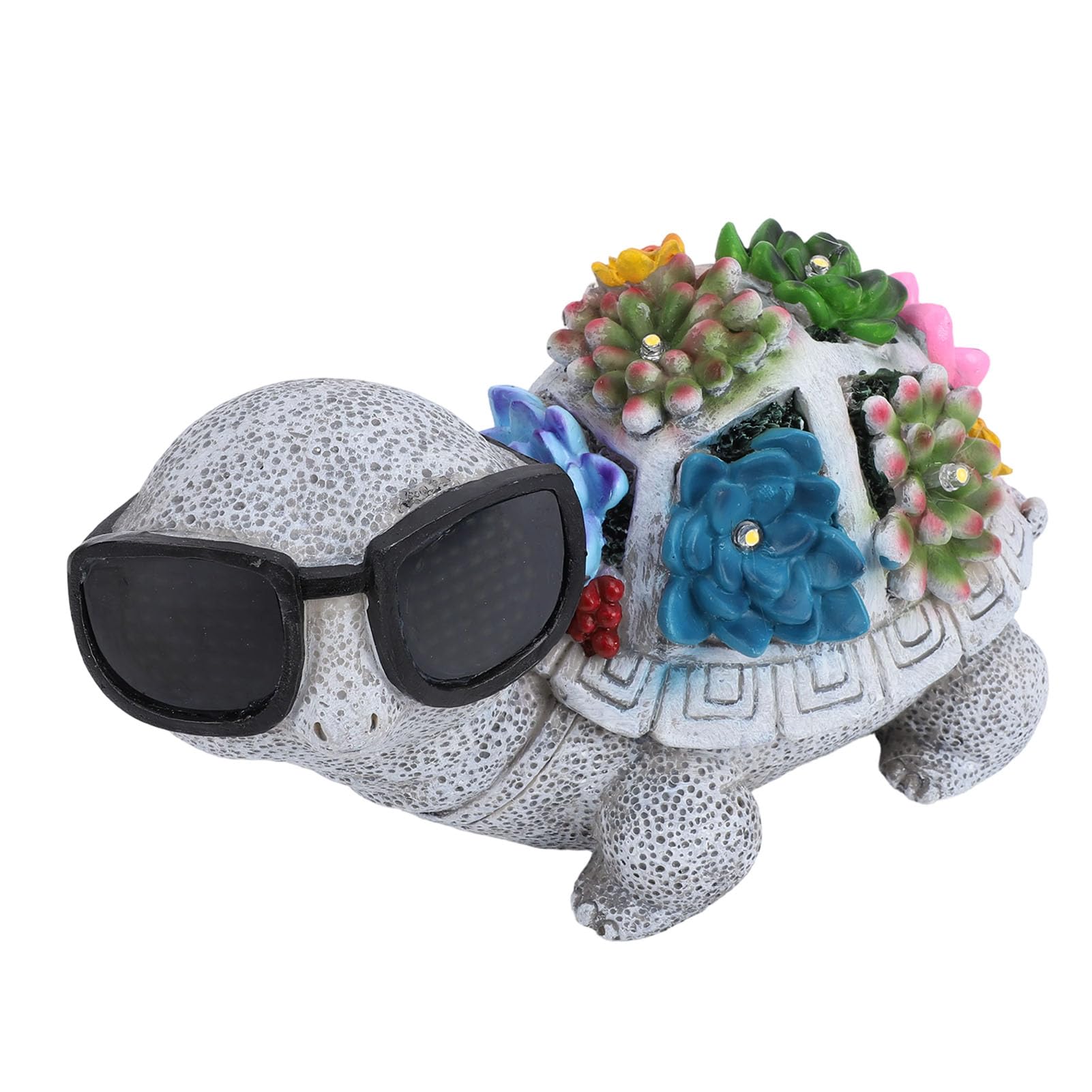 Statue de tortue solaire LED pour décoration de jardin en résine