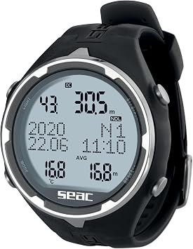 Seac Action Dive Computer - Scuba & Freediving Mode, Dive Logbook, Planner, Safety Alarms