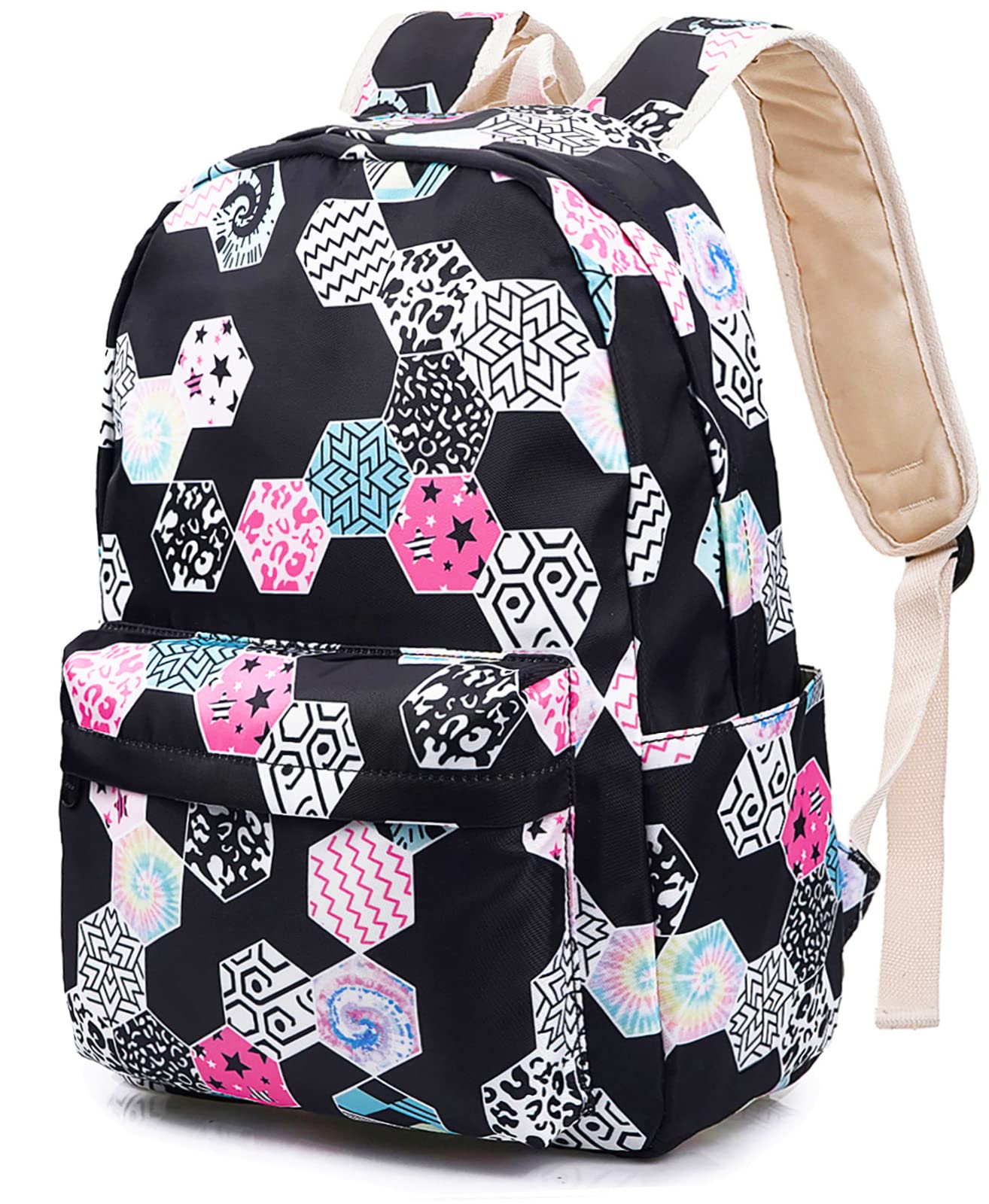 XinveenGeometry School Backpack Laptop Travel Shoulder Bags Water Resistant Casual Bag for College Hiking Camping Geometry