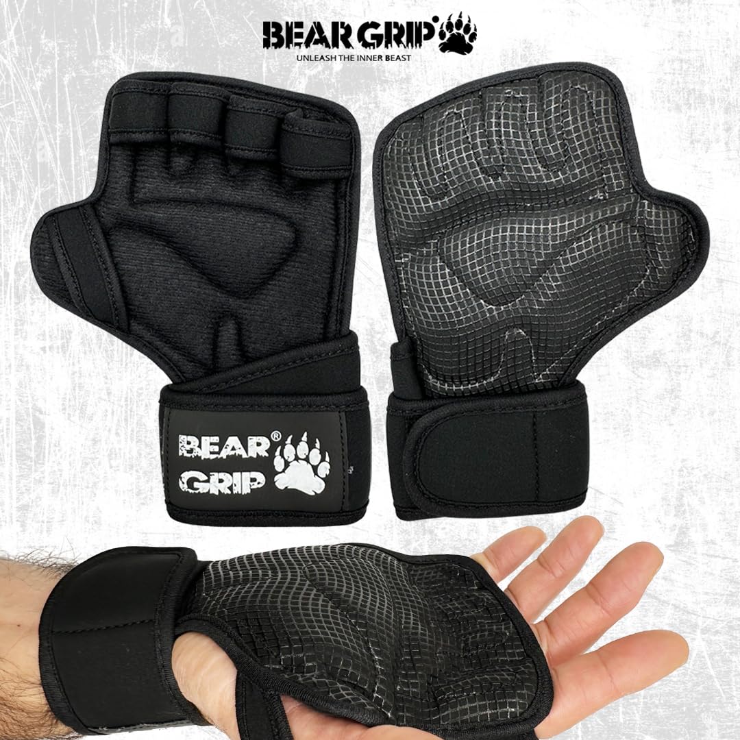 BEAR GRIP Guanti da allenamento, protezione extra per il palmo della mano, per crossfit, bodybuilding, calisthenics, powerlifting, per uomini e donne