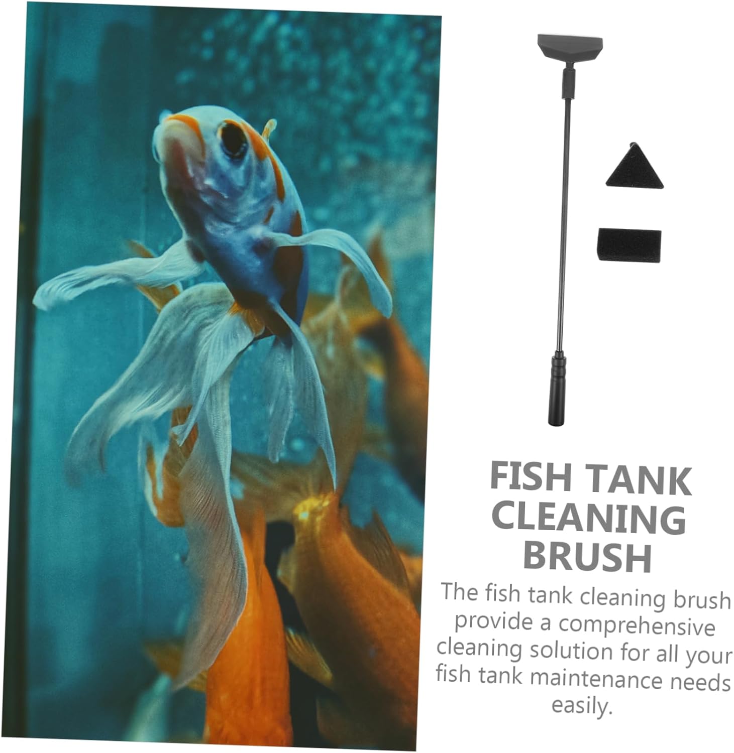 1set Aquarium Brush Set Ergonomic Fish Tank Maintenance Tool for for Hard Reach Corners and User-Friendly