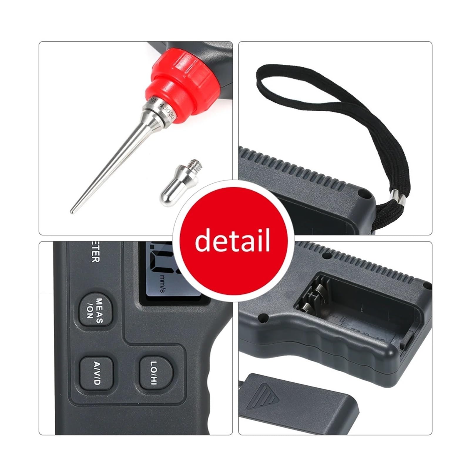 Analizador de vibraciones, Medidor de vibración digital portátil con pantalla LCD Analizador Probador salida CA Aceleración/velocidad