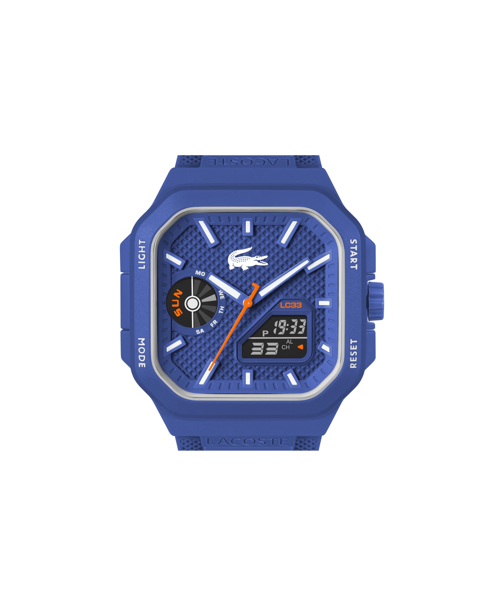 Lacoste Orologio con Movimento al Quarzo a Tre Lancette Collezione LC33 SQUARE con Cinturino in Silicone - Disponibile in versione Blu, Verde o Bianca