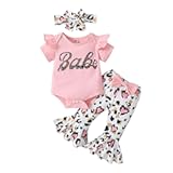 Baby Girls 0-18 Months Romper and Flared Pants Outfit