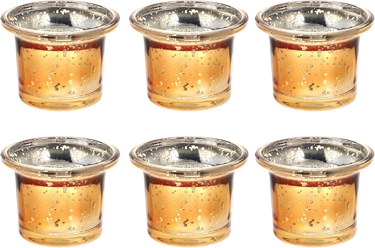 Alipis 6pcs Metallic Spot Glass Candle Holder Set, Creative Votive Candle Cup Decor for Home and Desktop, European Style Candleholder for Party and Wedding Centerpieces
