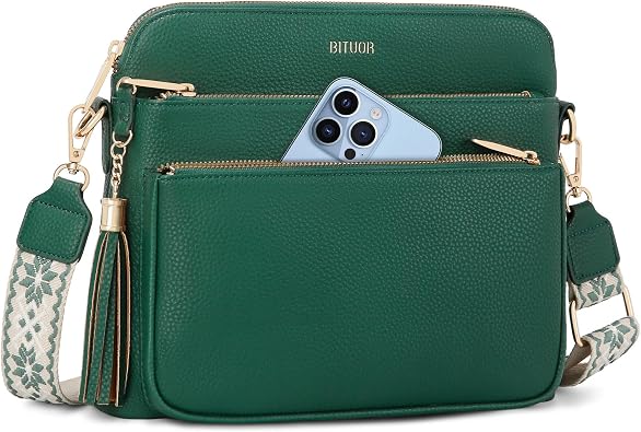 Women's Crossbody Bag for Women RFID Purse PU Leather Shoulder Bag Handbag
