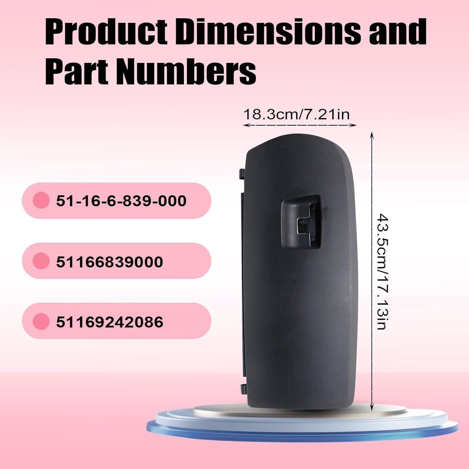 NLQR Black Dash Glove Box Door Cover Lid Compatible with BMW X3 F25 2011-2017 X4 F26 2015-2018 Replace 51-16-6-839-000 51166839000 51169242086