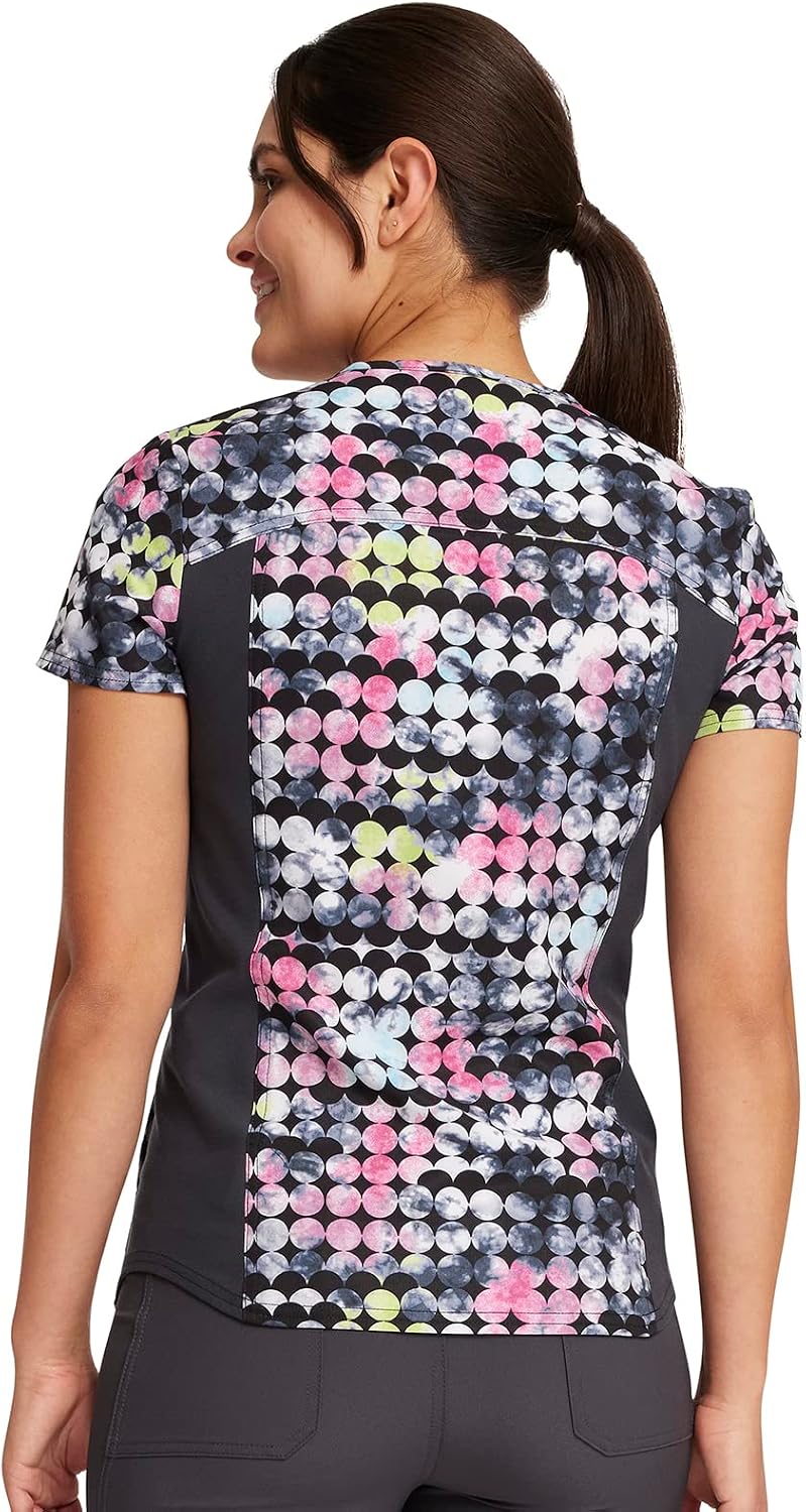 Cherokee iFlex Women Scrubs Top V-Neck Print CK732