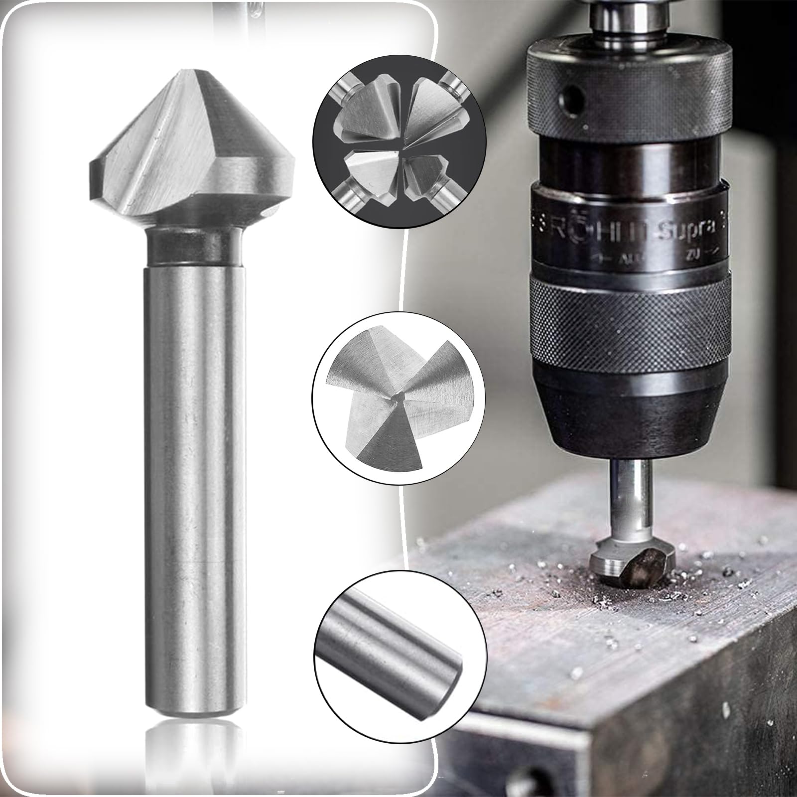 Jeu De Forets à Fraiser HSS 90 Degrés, Couteau à Chanfreiner Pour Le