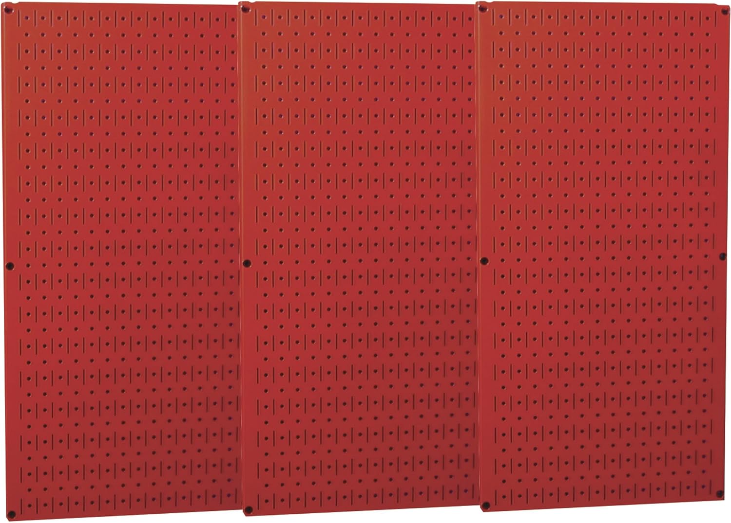 Wall Control Industrial Metal Pegboard - Red, Three 16in. x 32in. Panels, Model Number 35-P-3248RD