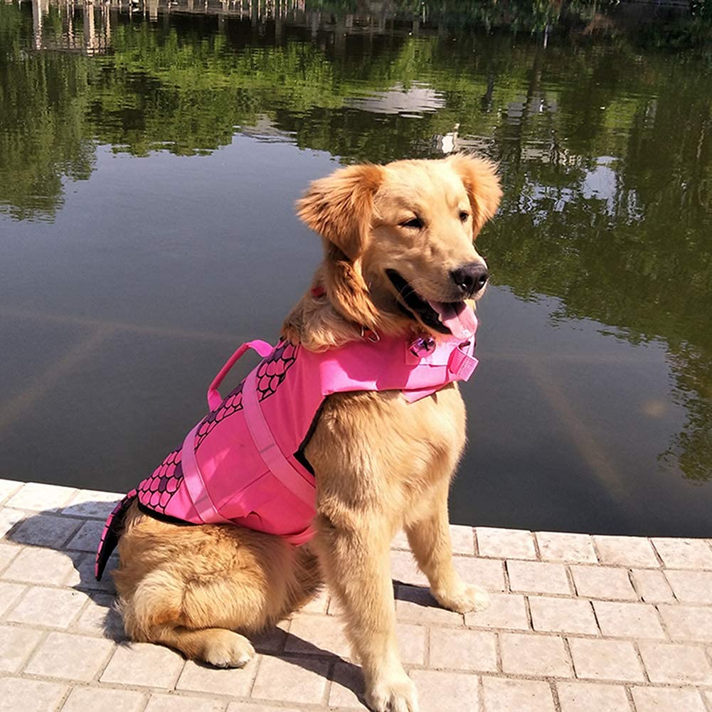 OMEM Schwimmweste für Hunde, Schwimmwesten für Welpenbecken, Ideal zum Schwimmen, Surfen, Bootfahren und um Ihren Welpen Sicher im Wasser zu Halten