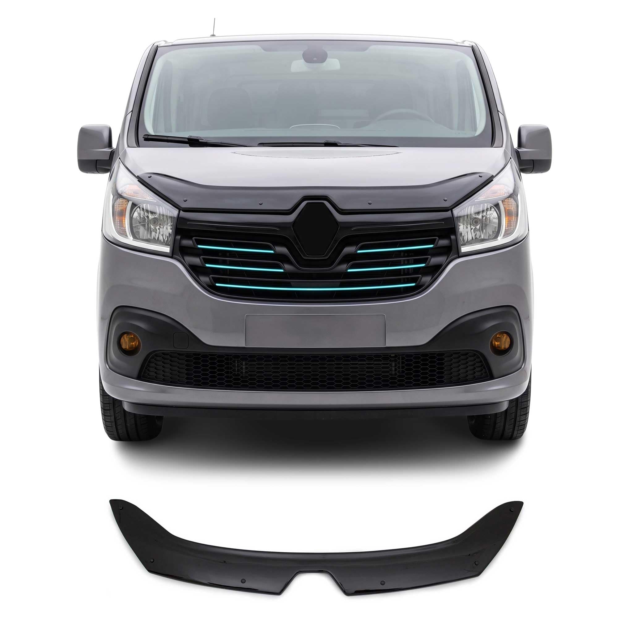 OMAC Capó Deflektor Insektenschutz Compatible con Renault Trafic 2014-2019 Pre-FL Dunkel