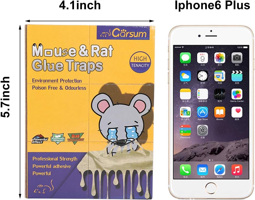 Garsum Mouse Trap 5 Pcs/Rat Trap,Sticky Traps for Mice,Large Rat Glue Pads,Extra Sticky Traps with Peanut Butter Large Capture Area,Catch Mouse Indoor and Outdoor (Small,5 Pcs)