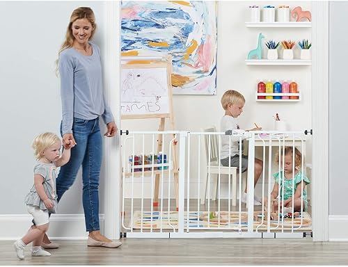 Miniatura 7 de Regalo - Puerta extra ancha de 56 pulgadas para bebé, incluye extensión de 4 pulgadas, 8 pulgadas y 12 pulgadas, paquete de 4 soportes a presión y 4