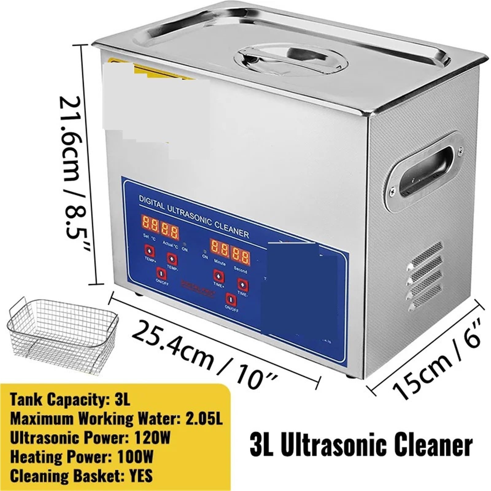 Środek do czyszczenia biżuterii, 3L Ultradźwiękowy Środek Czyszczący Lave-Dishes Przenośna Pralka Ultradźwięki Domowe Urządzenia Czyszczące na element