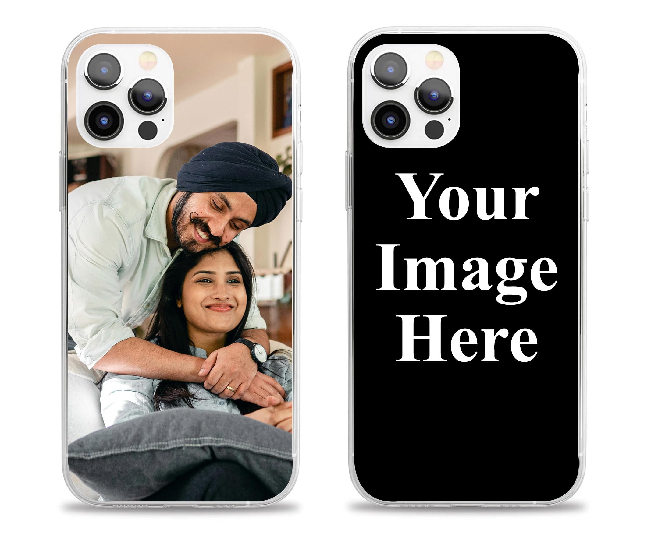 MITZVAH Silicone Case Personalized Custom For iPhone 15 14 13 12 11 Pro Max Mini Xr Xs X 10 8 Plus 7 Se Transparent Soft Protective Personalised Picture Photo Cover Clear For Girls Boys (Only Photo)