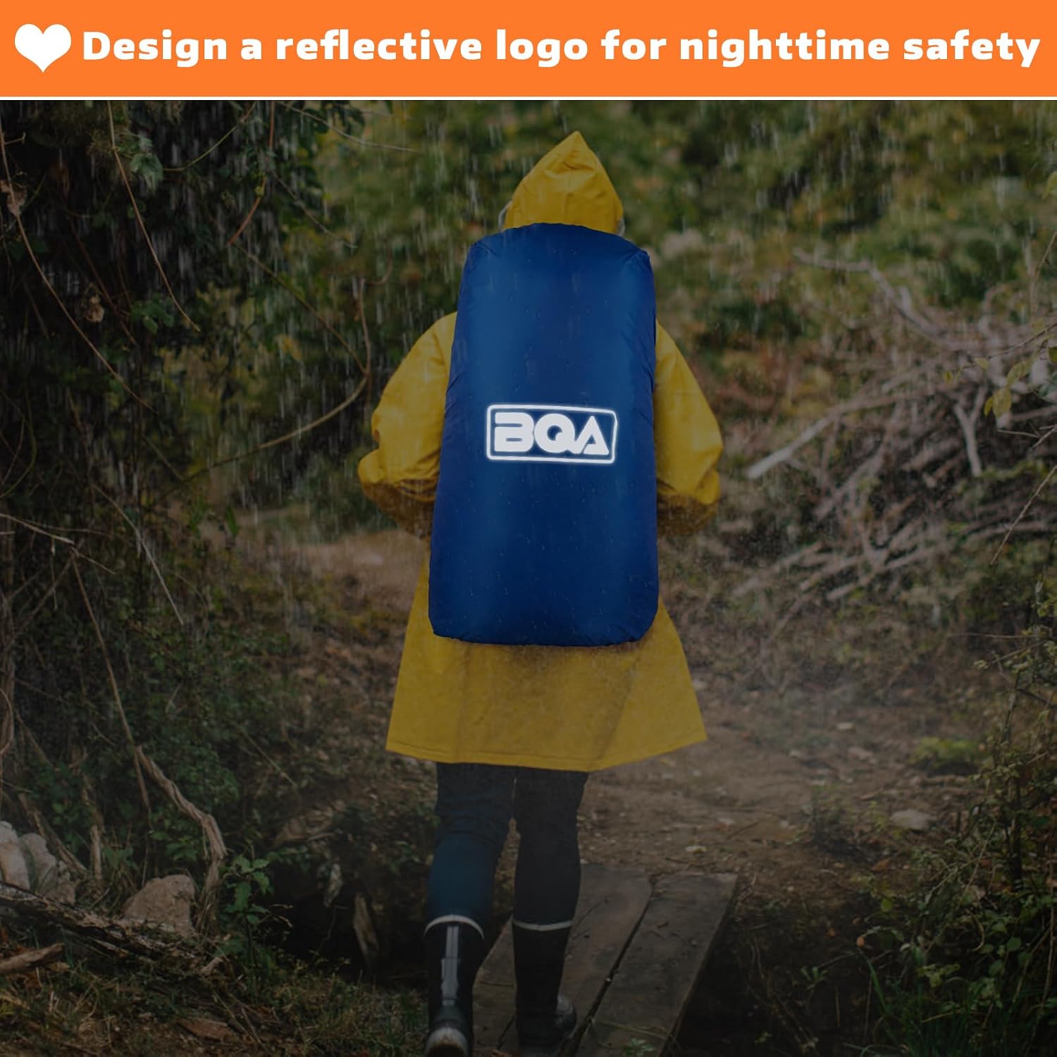 BQA Backpack Rain Cover Waterproof Rating 5000mm with Adjustable Anti Slip Buckle Strap Upgraded Coating Reinforced Inner Layer, Integrated Carry Pouch Design for (10-70L)