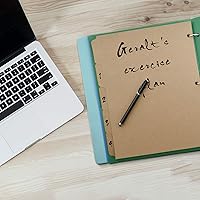 Vista 5 de Separadores de carpetas de 3 anillos con 5 pestañas para tamaño carta, corte de 1/5, 3 agujeros perforados, separadores de índice de papel kraft