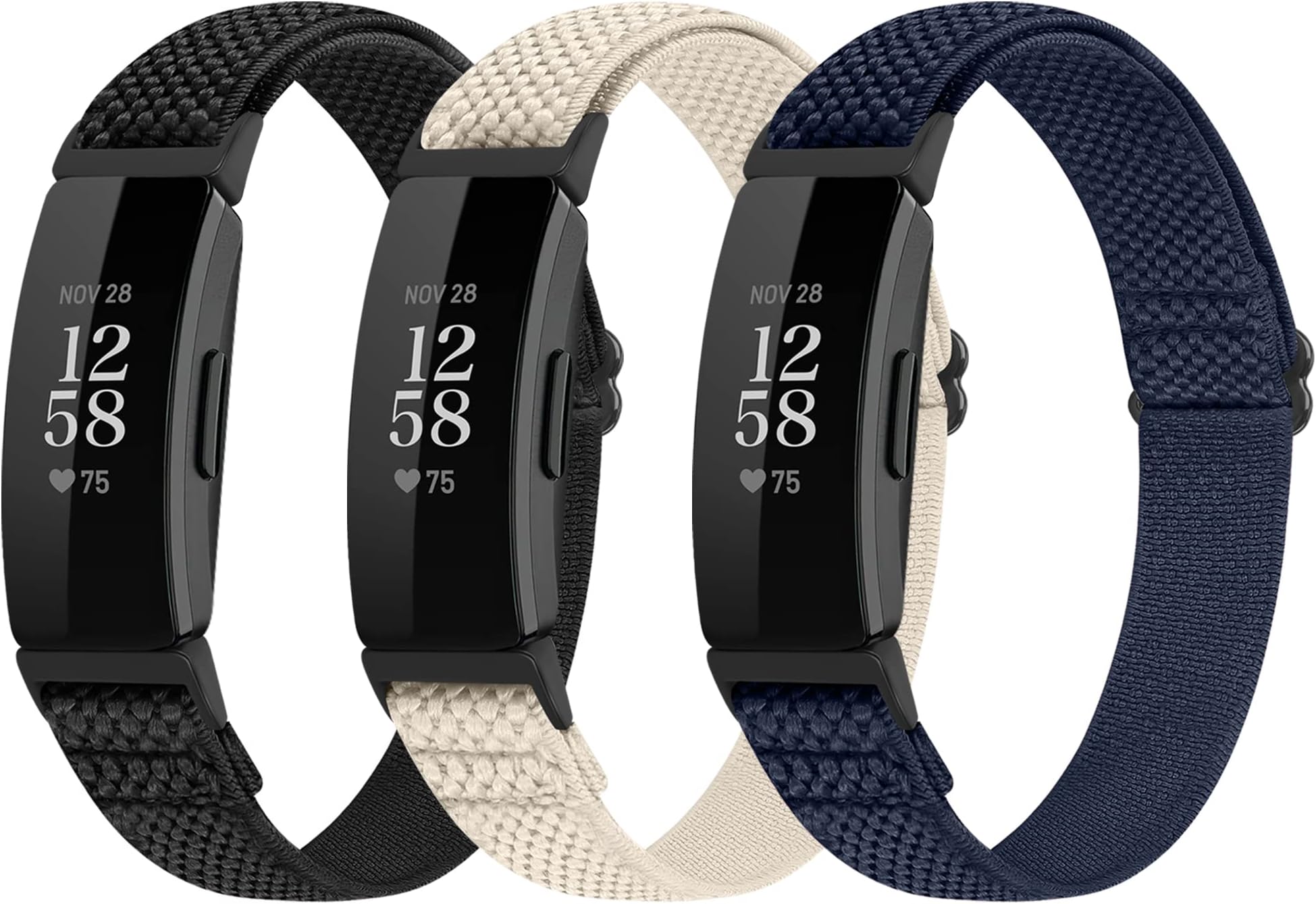 Adjustable Elastic Nylon Sport Bands Compatible with Fitbit Inspire 3/Inspire 2/Inspire/Inspire HR/Ace 2/Ace 3, Soft Loop Stretchy Straps Replacement Wristbands for Fitbit Inspire Women Men