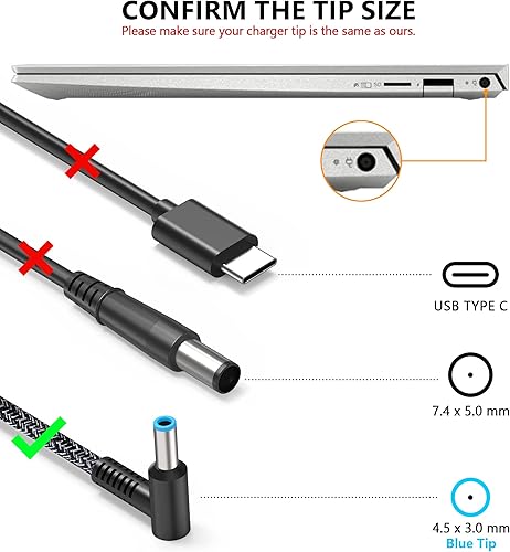 Miniatura 6 de Slim 65W Laptop charger for HP envy x360,spectre x360 13-4193nr 15-ap001nx 15t-ap000,ProBook X360 11 450 650 640 G1 G2 G3 G4 G5 G6 G7,EliteBook