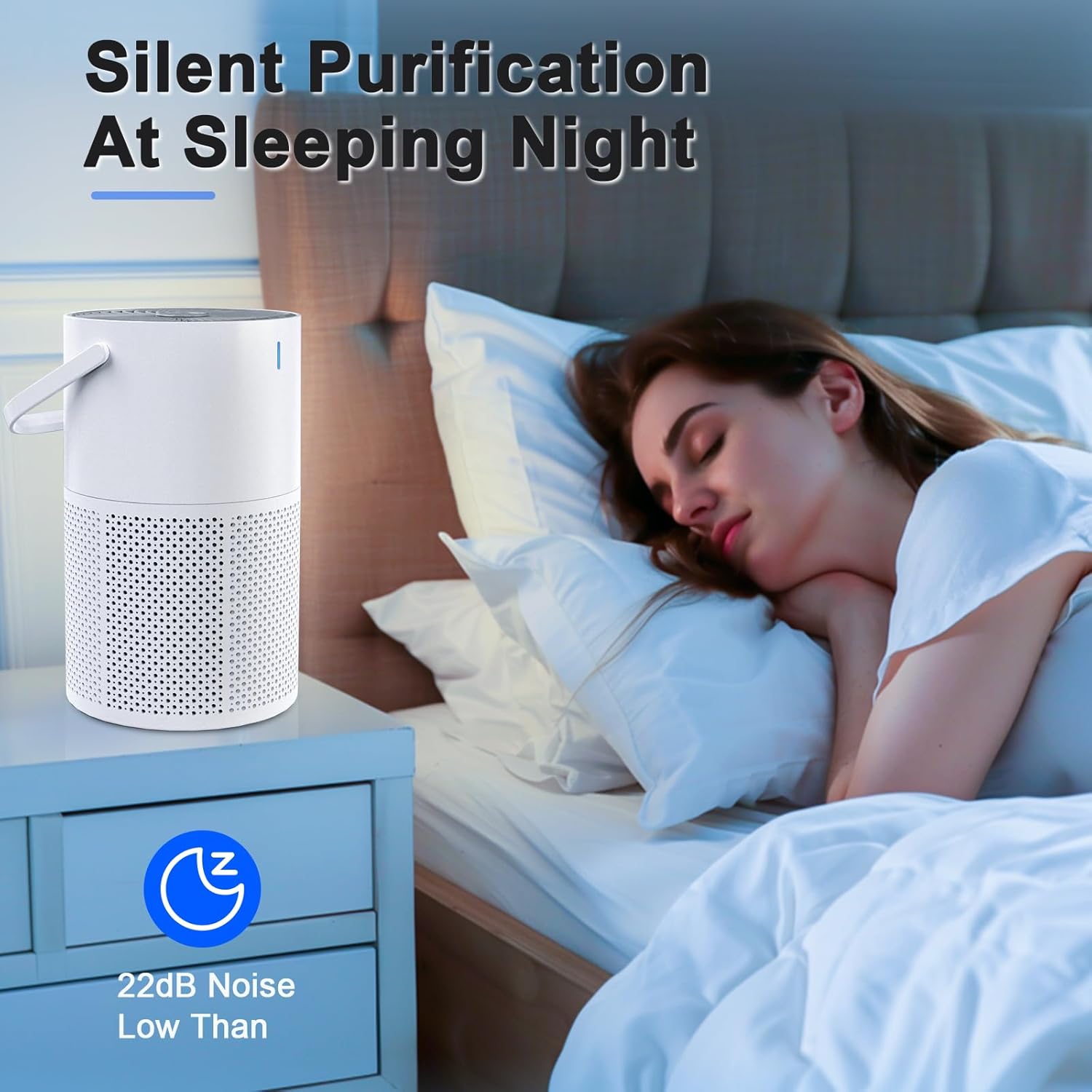Air Purifiers for Home Large Room up to 1095 Ft², H13 True HEPA Filter Air Purifier for Bedroom with Quiet Sleep Mode & Timer, Air Cleaner for Pets Hair, Smoke, Odor, Dust