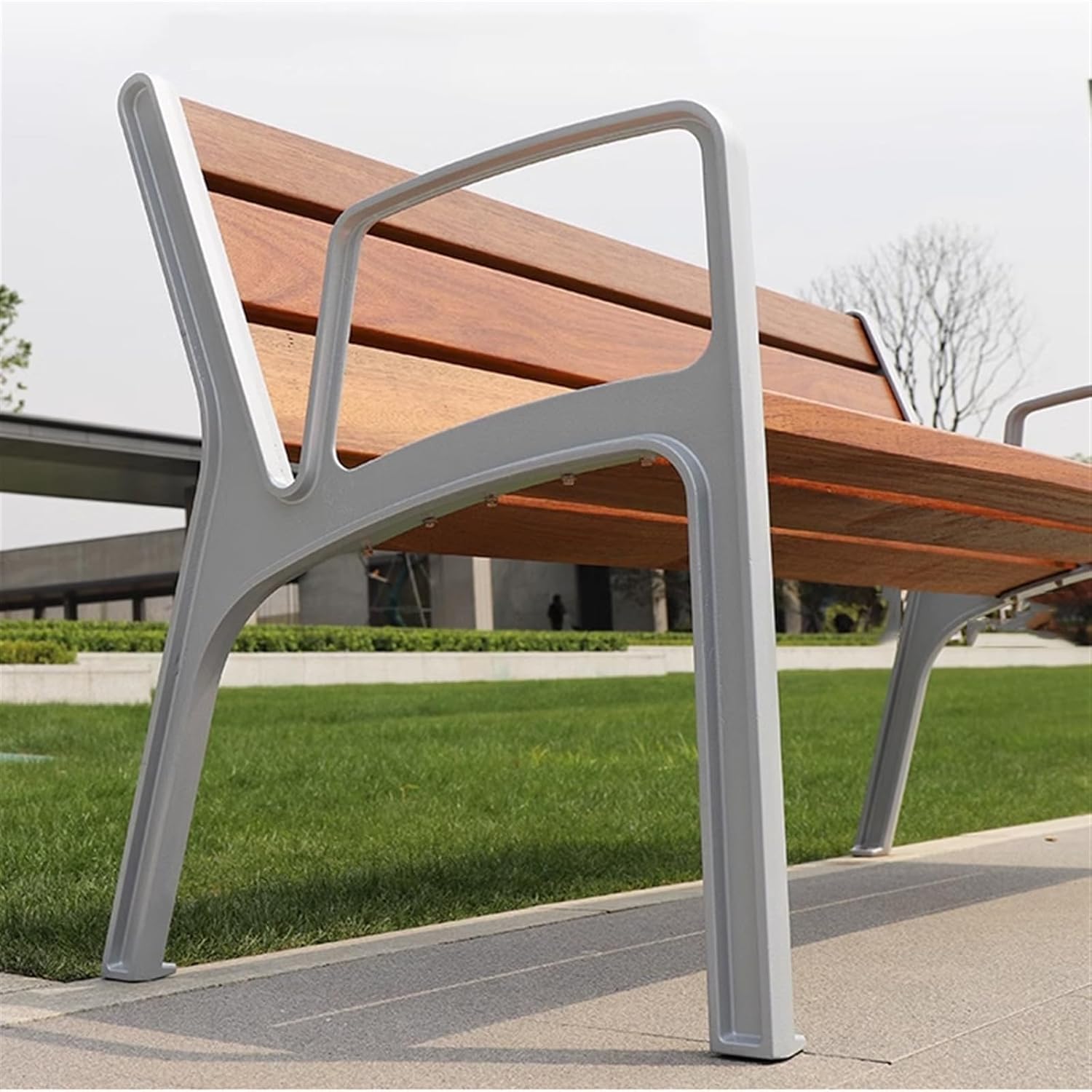 bancas de Patio Exterior 59.0 Inch Outdoor Park Chair, Outdoor Terrace Bench Hardware Flat Noodles Seat and Backrest, Cast Aluminum