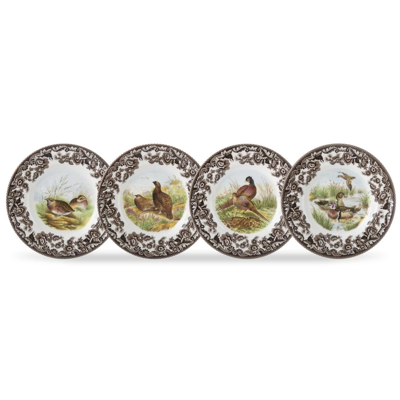 Woodland Canape Plates Assorted Motifs, Set of 4