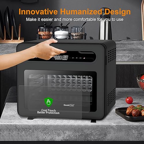 Miniatura 6 de Geek Chef Horno tostador con freidora de aire de 26 cuartos de galón, horno de encimera de vapor, apto para pizza de 12 pulgadas, tostada de 6