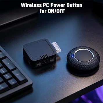 Wireless PC Power Button, Remote PC Power Switch with PCIE Receiver, ON/Off Control for Computer Motherboard (Black)